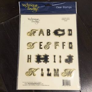 Technique Tuesday Calamity Jane Capitol Letters Large 40pc Clear Stamp Set RARE